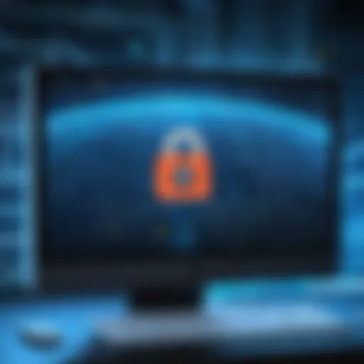 Abstract digital art depiction of internet privacy concept