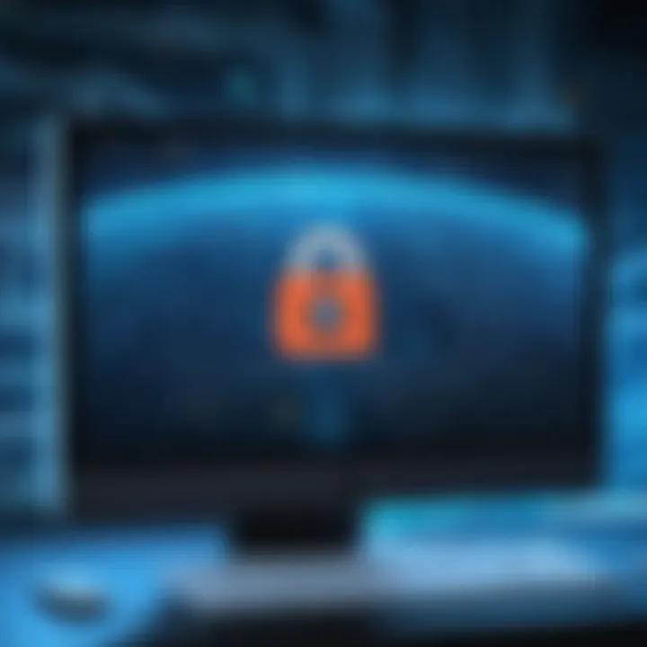 Abstract digital art depiction of internet privacy concept