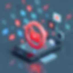 Conceptual representation of adblock technology on mobile devices