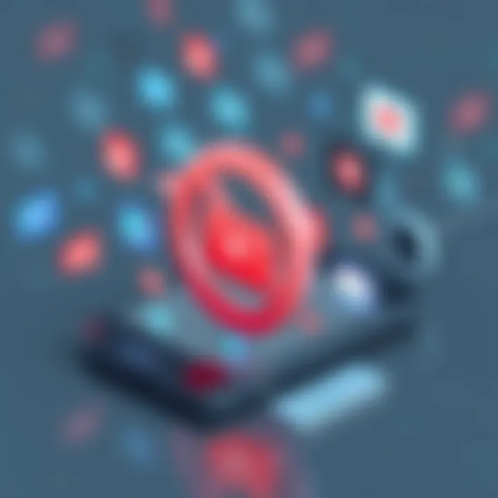 Conceptual representation of adblock technology on mobile devices