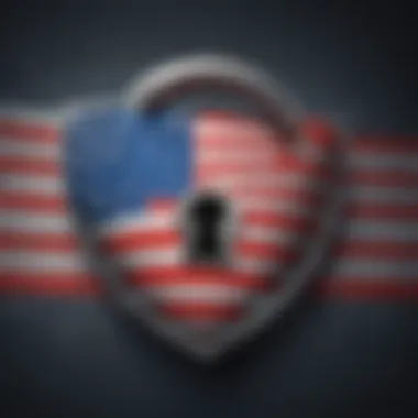 American Flag with Lock Symbol