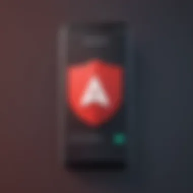 Creative visualization of ad blocking shield on Android screen