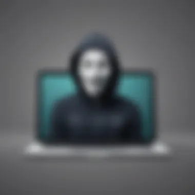 Anonymous browsing illustration with mask symbol