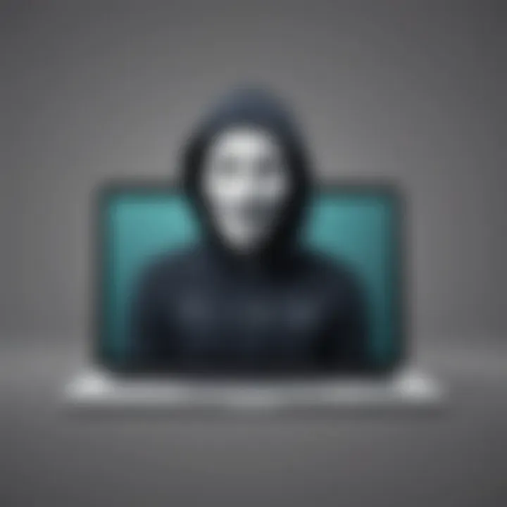 Anonymous browsing illustration with mask symbol