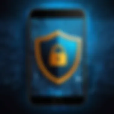 Understanding Cybersecurity for iPhones Modern cybersecurity concept with a digital shield