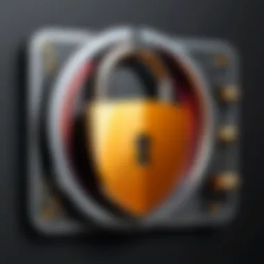 Digital lock symbolizing security features of antivirus on Mac