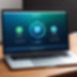 Visual representation of antivirus software interface on MacBook Air.