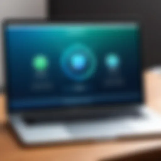 Visual representation of antivirus software interface on MacBook Air.