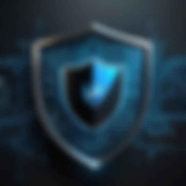 A digital shield symbolizing protection against cyber threats
