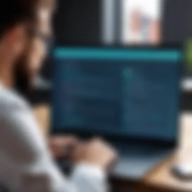 User analyzing security features on a laptop screen