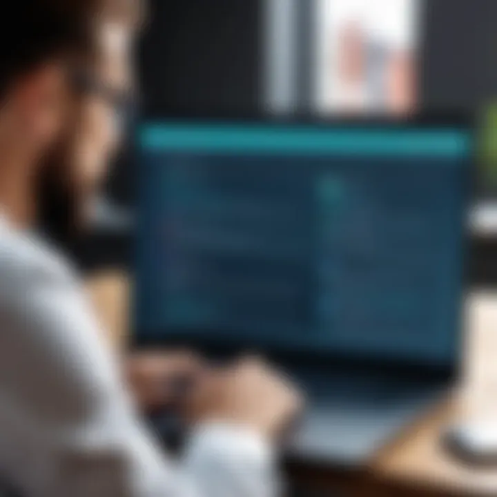 User analyzing security features on a laptop screen