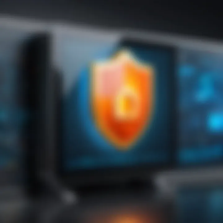 A sophisticated firewall protecting digital assets