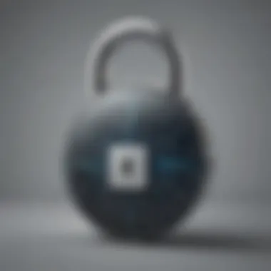 A padlock with binary code design elements