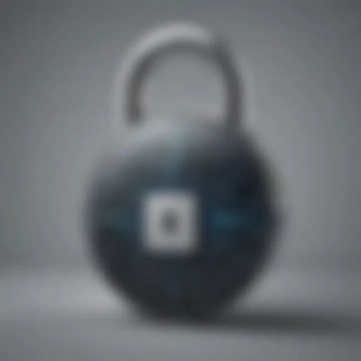 A padlock with binary code design elements