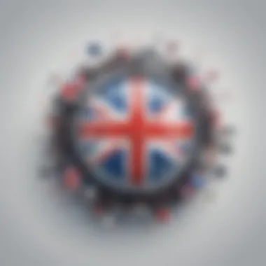 Innovative Fusion of British Culture and Streaming Technology British Flag with Streaming Icons