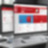 An illustration showing the McAfee website homepage with highlighted product options