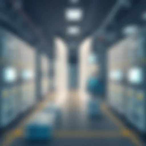 Advanced Data Center Infrastructure Data center infrastructure showcasing advanced technology