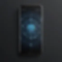 Mobile phone with network settings icon