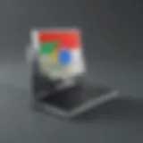 Illustration depicting Google Chrome browser with AdBlock icon