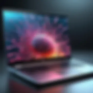 Visualizing Virus Infestation on HP Laptop Illustration of laptop with virus