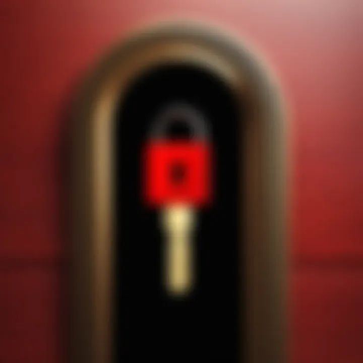 Creative depiction of a digital key unlocking different Netflix library doors