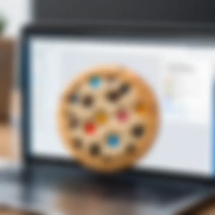 Visual representation of cookie settings in a web browser