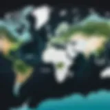Global map showcasing Surfshark server locations