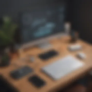 Artistic tools on a wooden desk