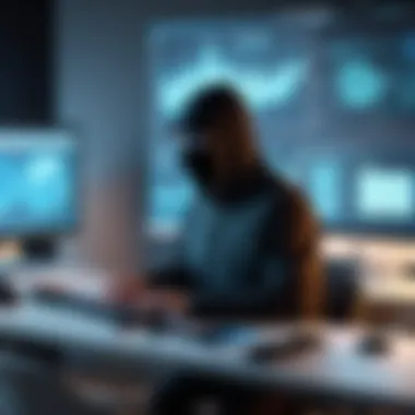 Digital Forensics Investigation by Cyber Security Expert Cyber Security Expert analyzing digital data