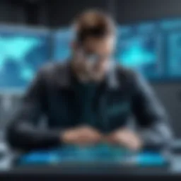 Cybersecurity Analyst Analyzing Data on Android Phone