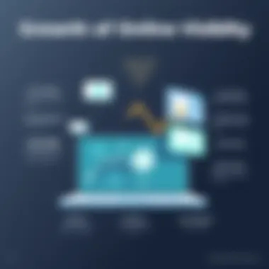 Graphical depiction of online visibility growth