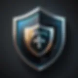 Digital Fortress: Illustration of a shield symbolizing online security