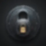 Abstract digital lock representing strong password concept