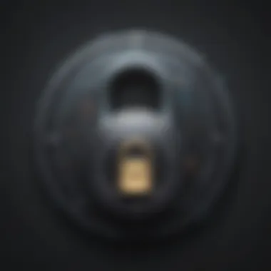 Abstract digital lock representing strong password concept