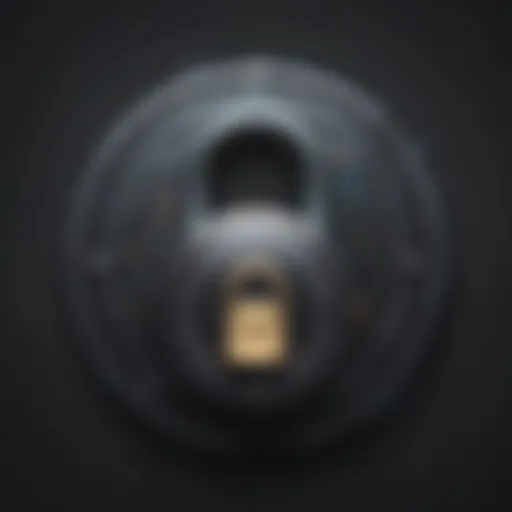 Abstract digital lock representing strong password concept