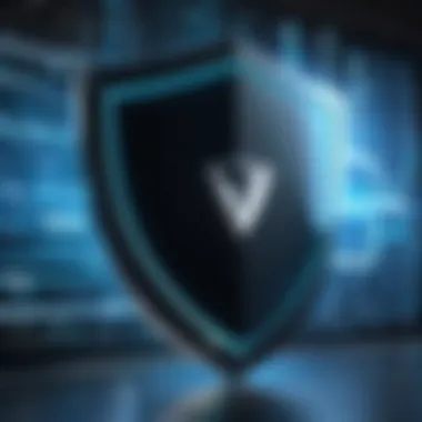 Illustration of a digital shield representing online security