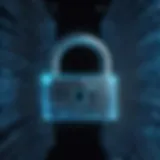 A digital lock symbolizing cybersecurity in a virtual environment