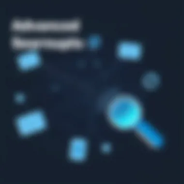 Visual representation of advanced search techniques like Boolean operators