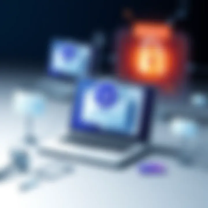 Concept art depicting cybersecurity measures for email privacy