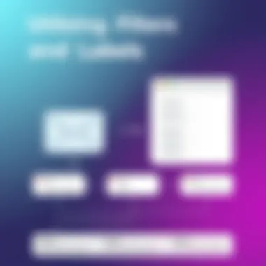 Diagram illustrating the use of filters and labels in email platforms