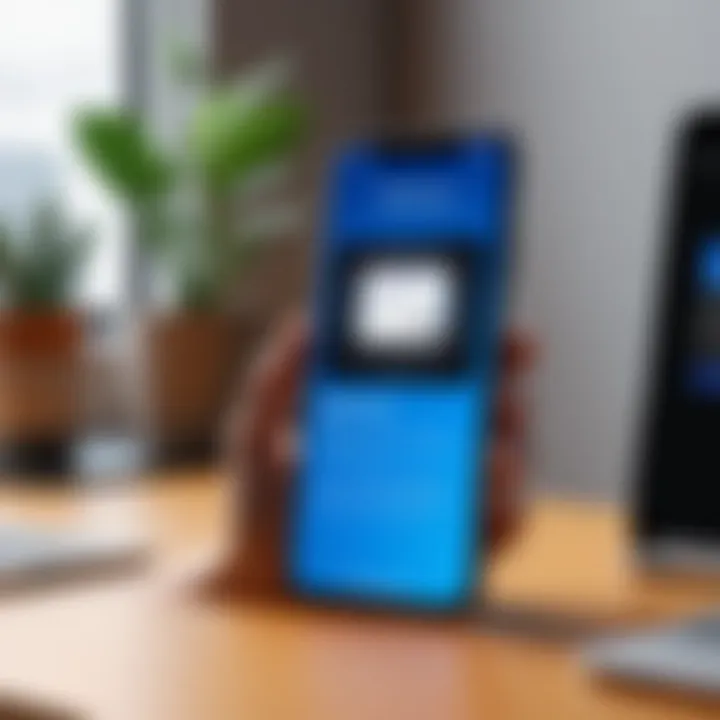 Illustration demonstrating safe browsing habits on iPhone