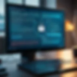 Visual representation of a ransomware attack on a computer