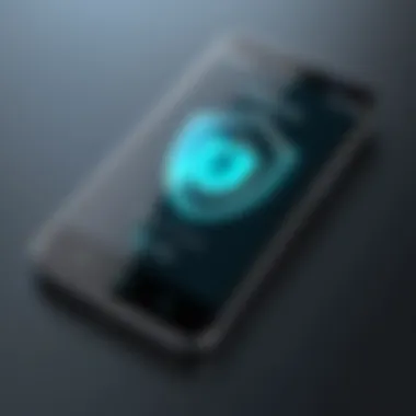 Smartphone with shield and lock symbolizing protection