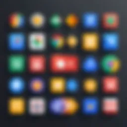 A visual representation of various Chrome extensions icons