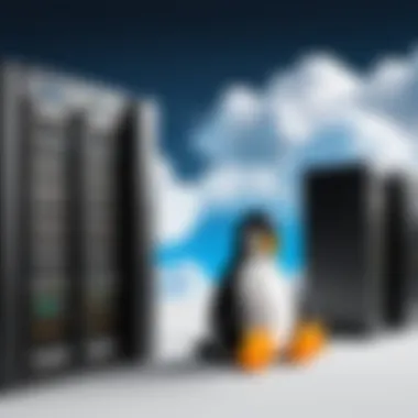 Practical Applications of Linux Cloud Servers Illustration showcasing the practical applications of Linux cloud servers in various industries