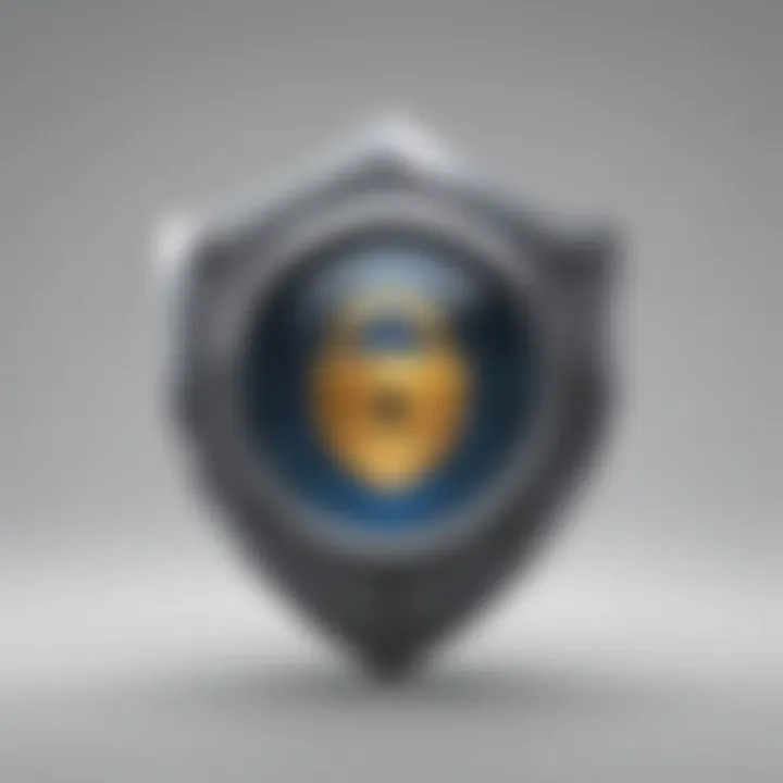 Privacy shield icon with lock symbol