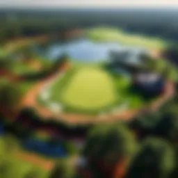 A panoramic view of Augusta National Golf Club during the Masters Tournament