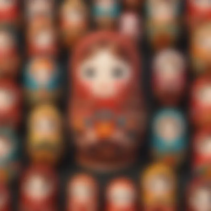 Russian wife surrounded by matryoshka dolls