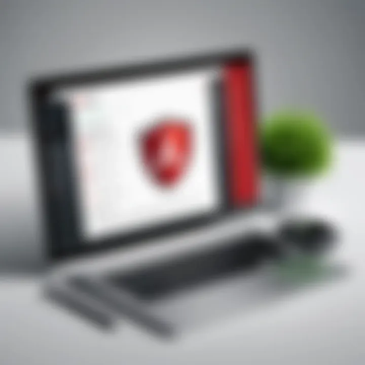 Visual representation of online security features offered by McAfee