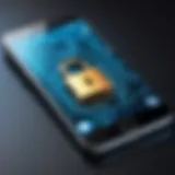 Smartphone with a digital lock symbol